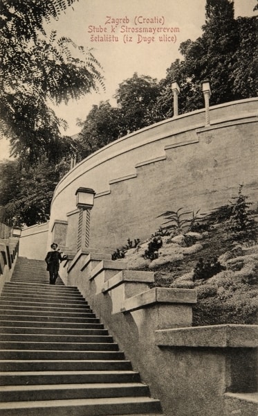 Strossmayerovo šetalište, Hugo Ehrlich na Zakmardijevim stubama